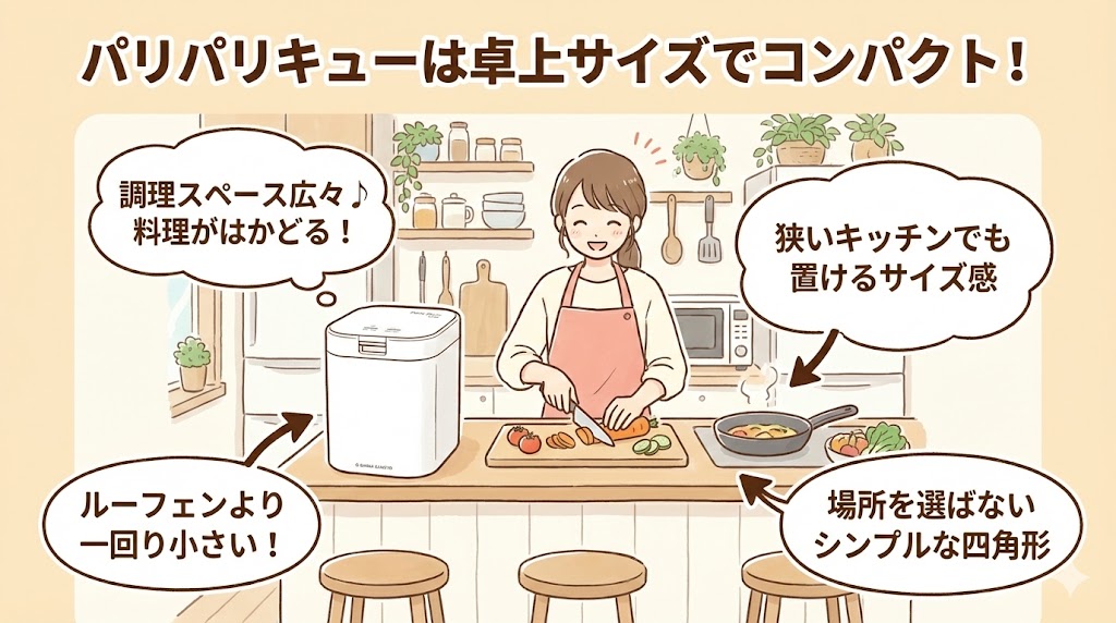 パリパリキュー：卓上サイズでコンパクト