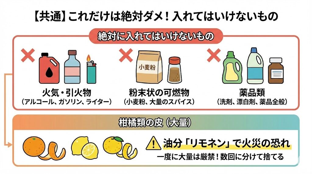 【共通】これだけは絶対ダメ！ 入れてはいけないもの
