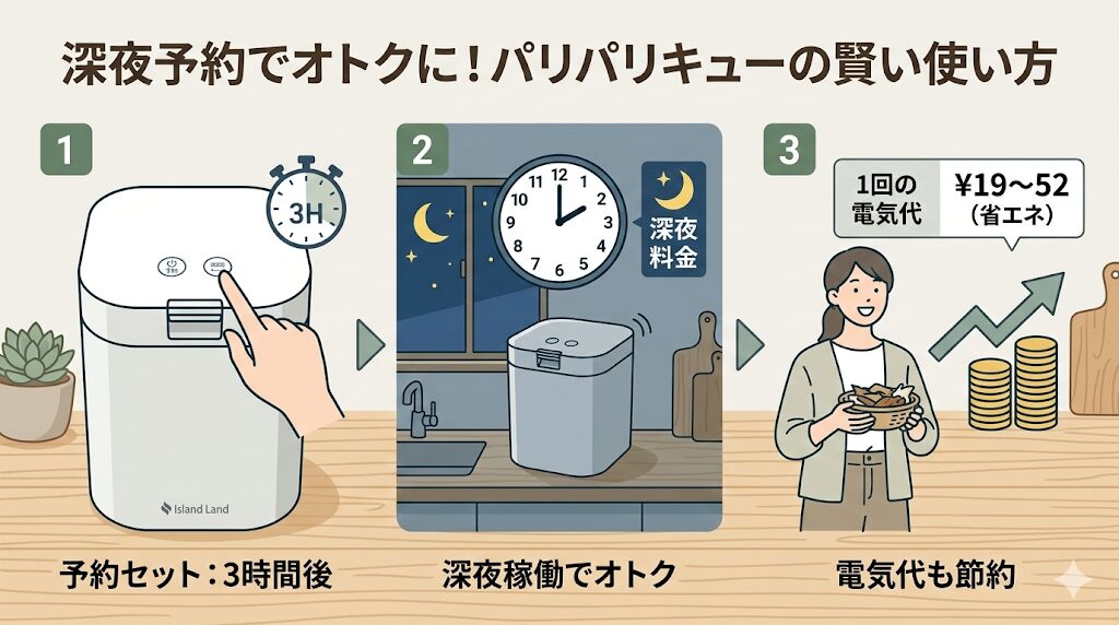 深夜の稼働で電気代を節約できる