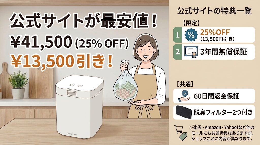 【結論】パリパリキュー（PPC-15）は公式サイト」（41,500円）が最安値