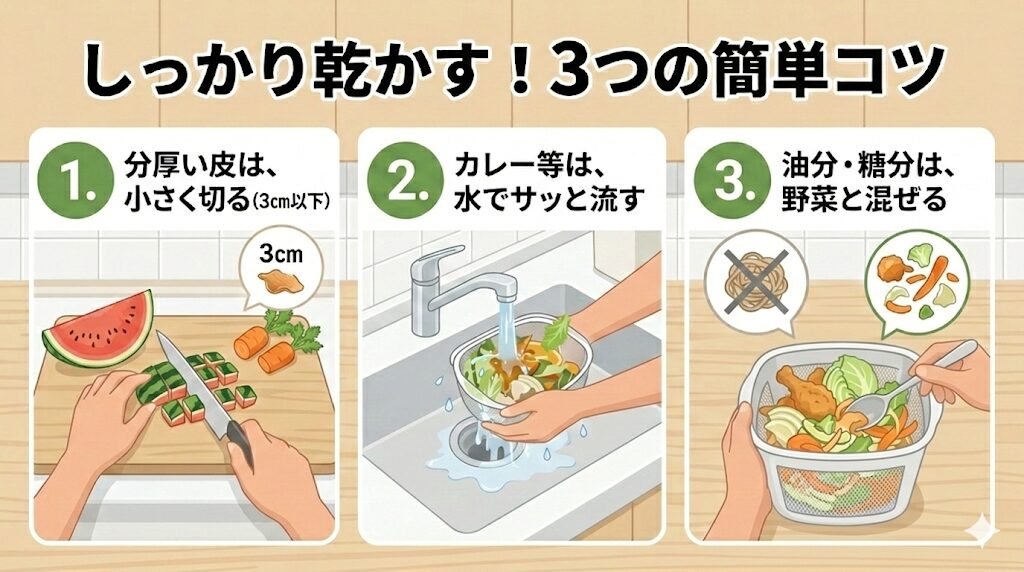 乾燥しにくいゴミも大丈夫！少しの工夫でしっかり乾かすコツ