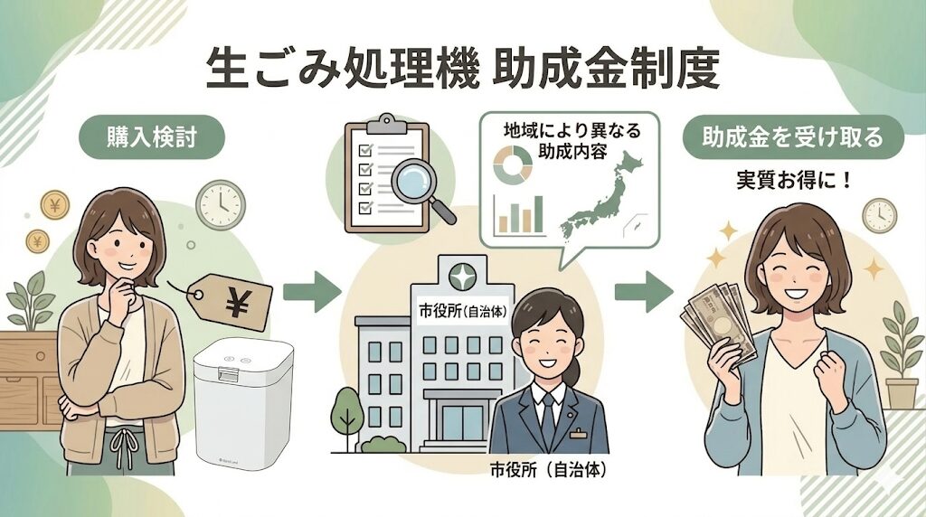 購入価格の50％が戻る場合も！生ごみ処理機の助成金制度について