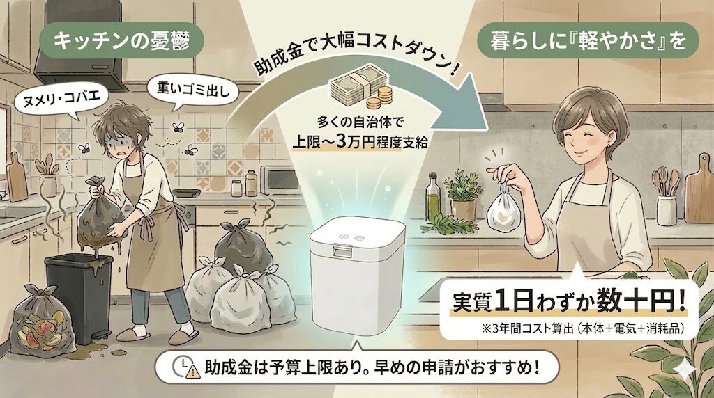 生ごみのヌメリやコバエに悩まされる「キッチンの憂鬱」を、1日わずか数十円のサブスクリプションで解決しませんか？