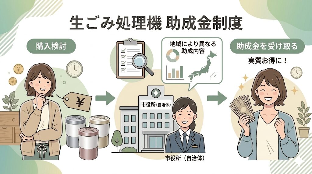購入価格の50％が戻る場合も！生ごみ処理機の助成金制度について