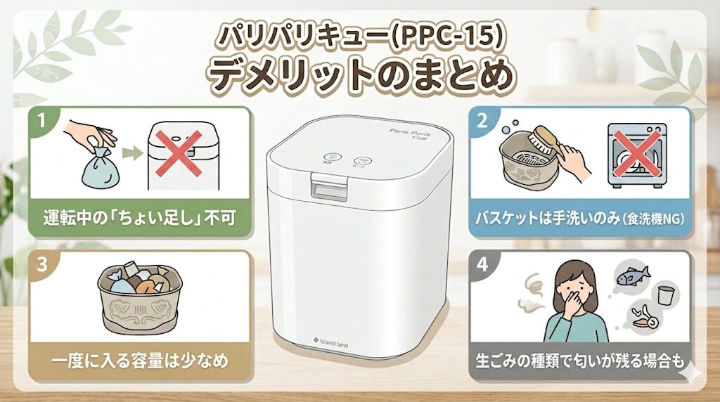 パリパリキュー(PPC-15)の購入前に知りたいデメリット(悪い口コミ)