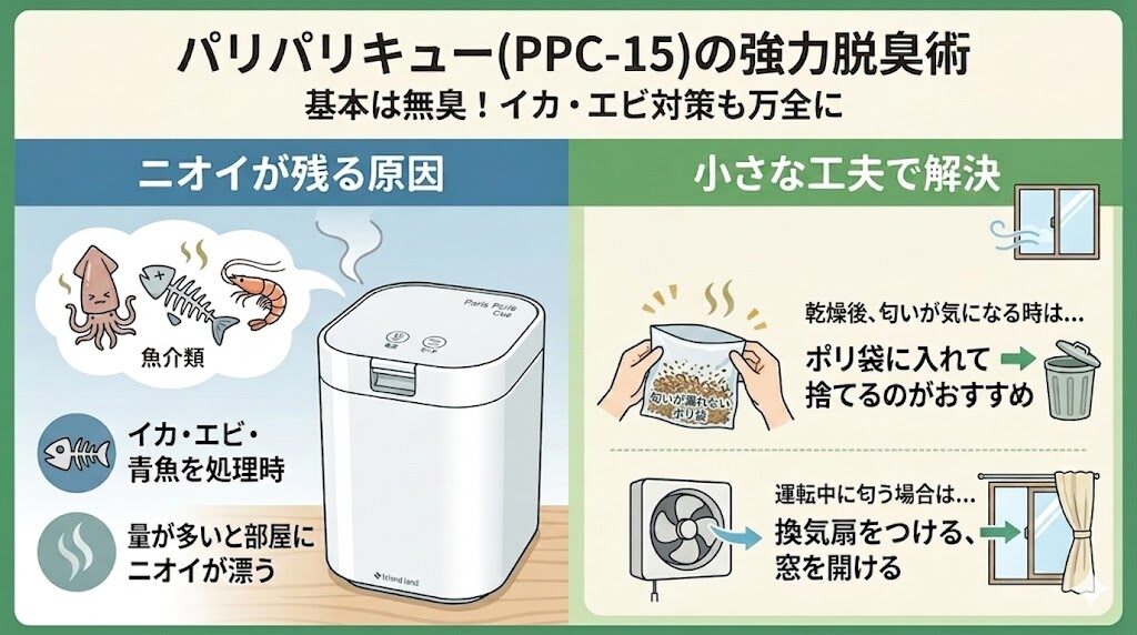 入れる生ごみよって、匂いが残る時もある