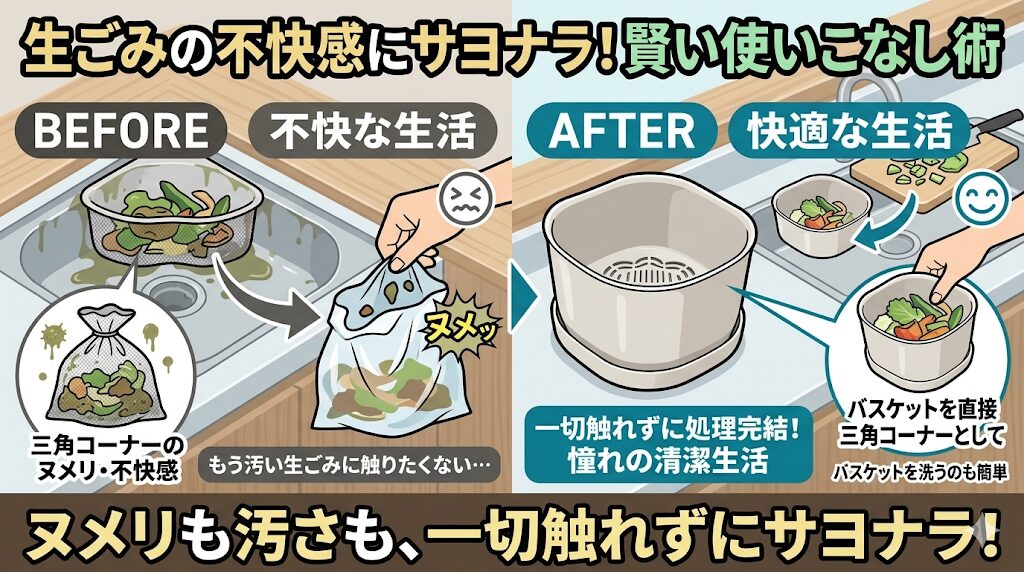 三角コーナーの生ごみに直接手で触れる生活にサヨナラしたい人