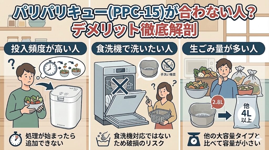 パリパリキュー(PPC-15)が合わない人（デメリットが気になる人）