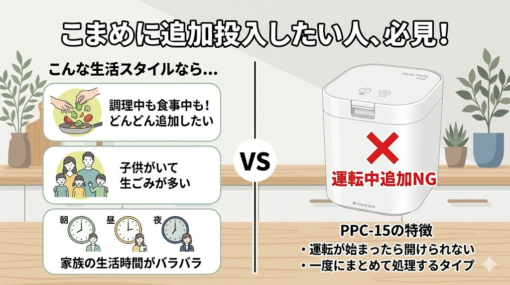 生ごみが出るたび、こまめに追加投入したい人