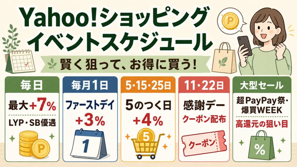Yahoo!ショッピング、イベントスケジュール