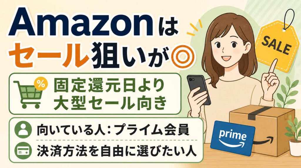 プライム会員で大型セールを活用するなら「Amazon」