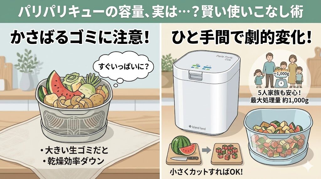 バスケットが思ったより小さい