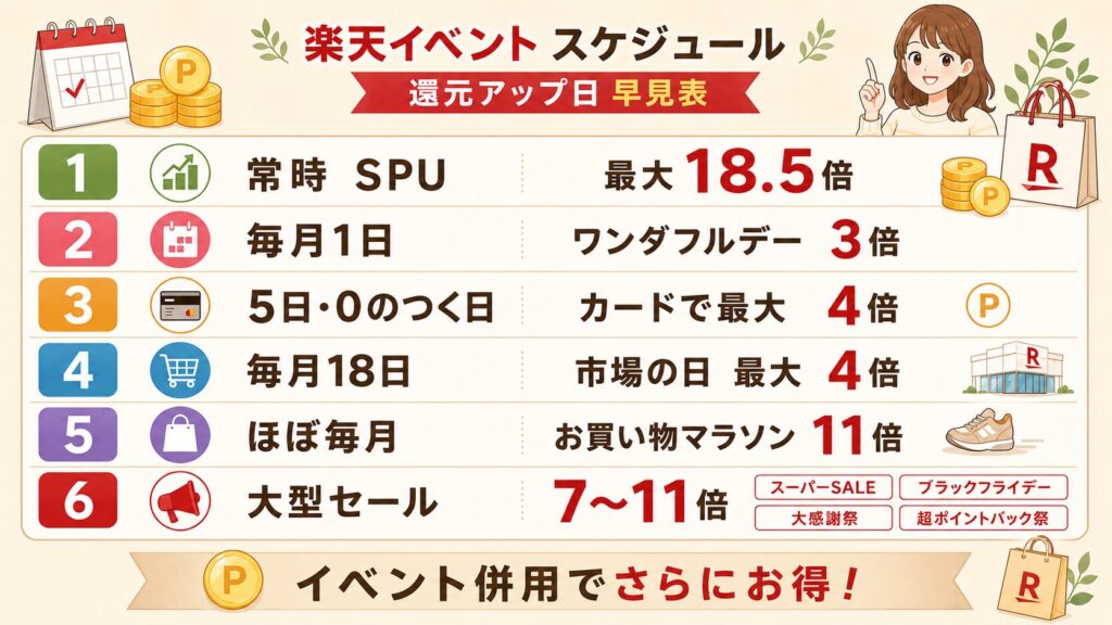 楽天イベントスケジュール