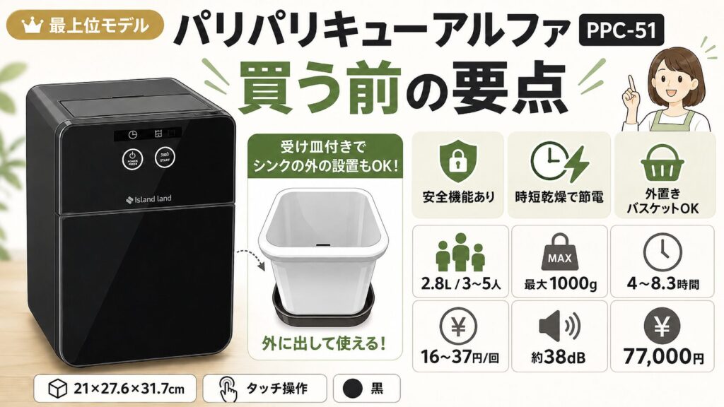 パリパリキューアルファPPC-51を最安値で買う前に、スペック最終チェック