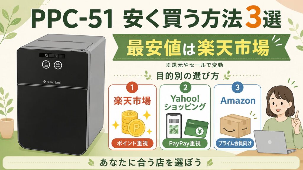 【まとめ】パリパリキューアルファPPC-51安く買う方法3選！あなたの最安値ショップを見つけよう