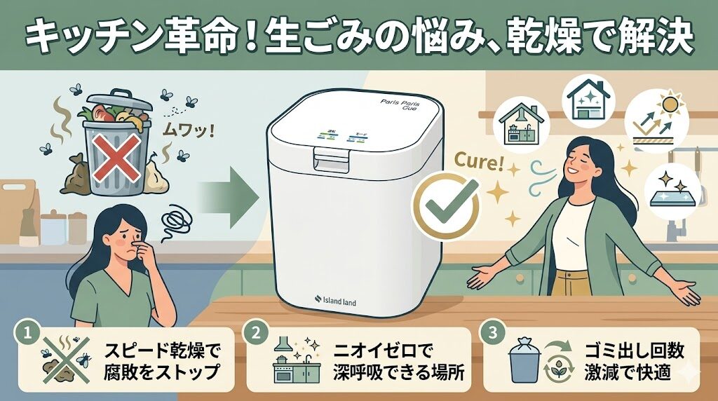 生ごみの臭いや汁だれを絶ち、キッチンを清潔に保ちたい人