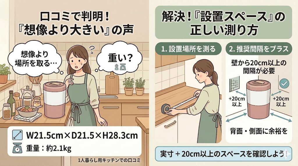 想像よりもサイズが大きく感じた