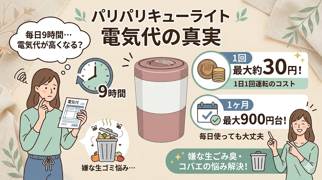 時間がかかるから電気代が不安
