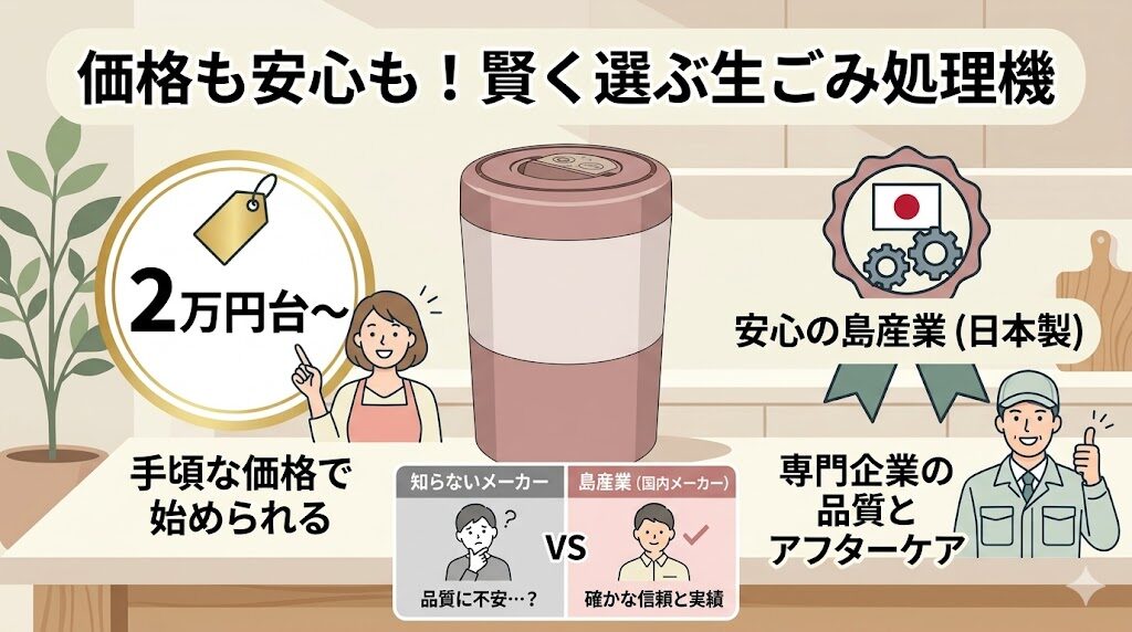安い生ごみ処理機を探している人