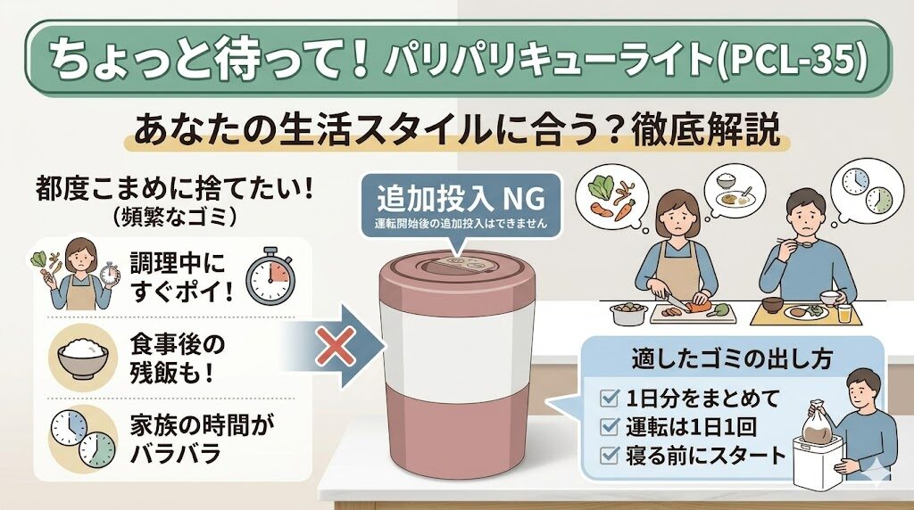 いつでも都度生ごみを追加投入したい人