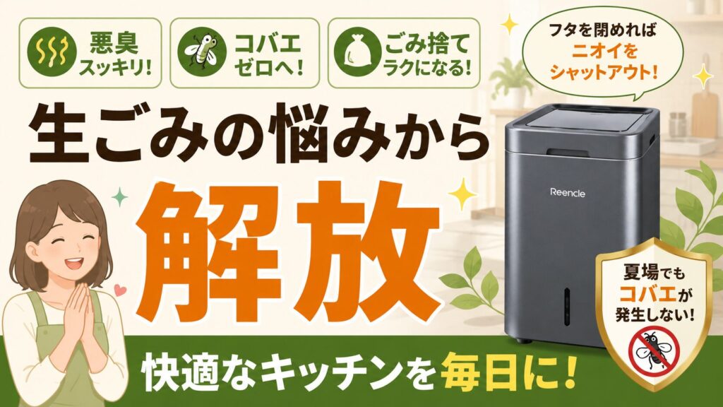 生ごみの悪臭やコバエ、ごみ捨てのストレスが激減