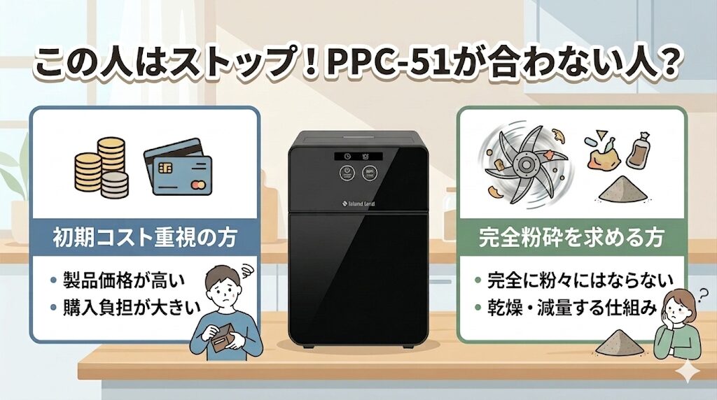 デメリットから考えるパリパリキューアルファ(PPC-51)購入を見送るべき人