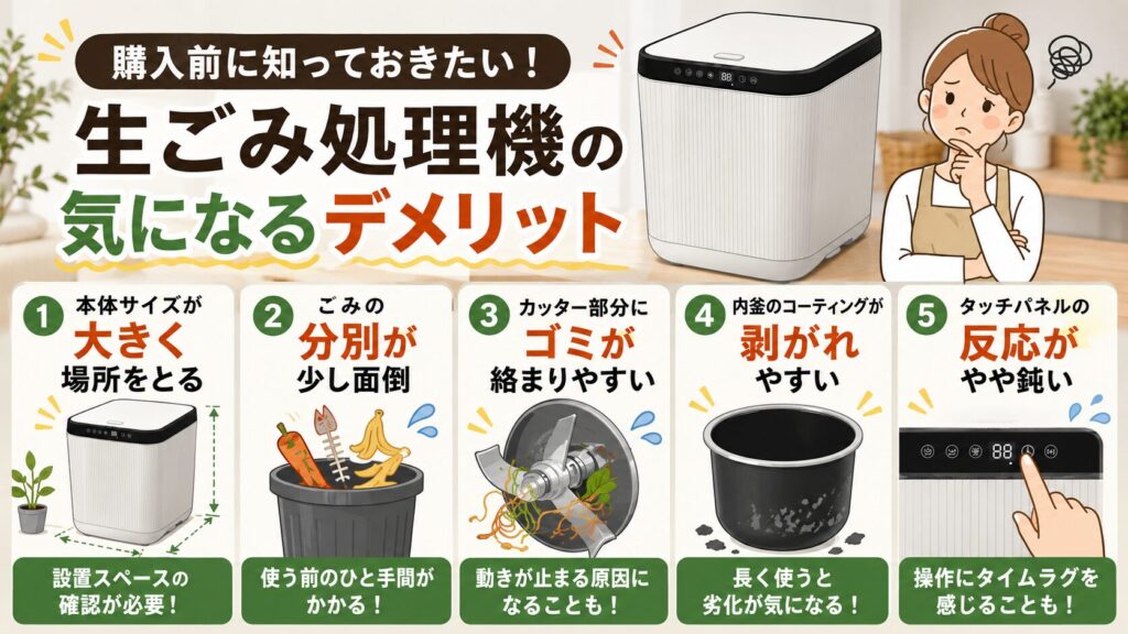 ロウヤ生ごみ処理機の悪い口コミ(デメリット)5選
