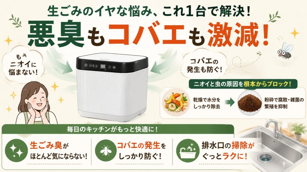 生ごみの悪臭とコバエが激減する