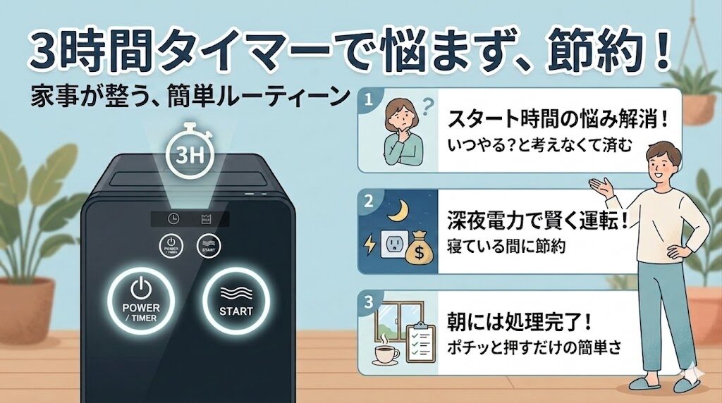タイマー予約が3時間後しかない