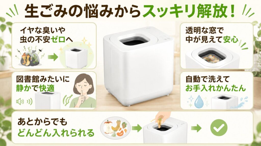 GYUTTO（ギュット）生ごみ処理機の良い口コミ（メリット）