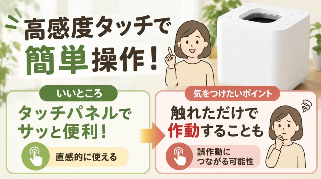 ボタンの誤操作をしやすい