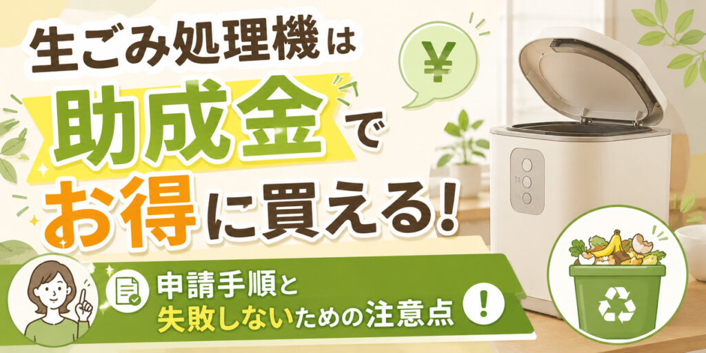 【必読】生ごみ処理機は助成金でお得に買える!申請手順と失敗しないための注意点