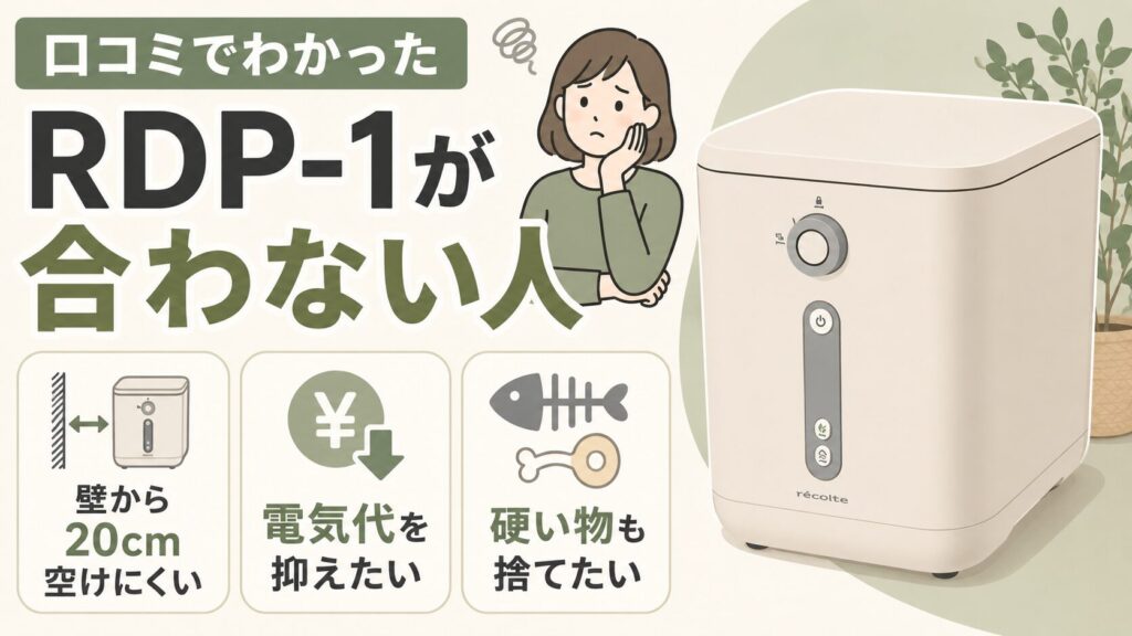 口コミからレコルトRDP-1 生ごみ処理機が合わない人