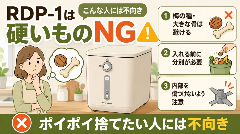 硬いもの（種や大きな骨）も気にせずポイポイ捨てたい人