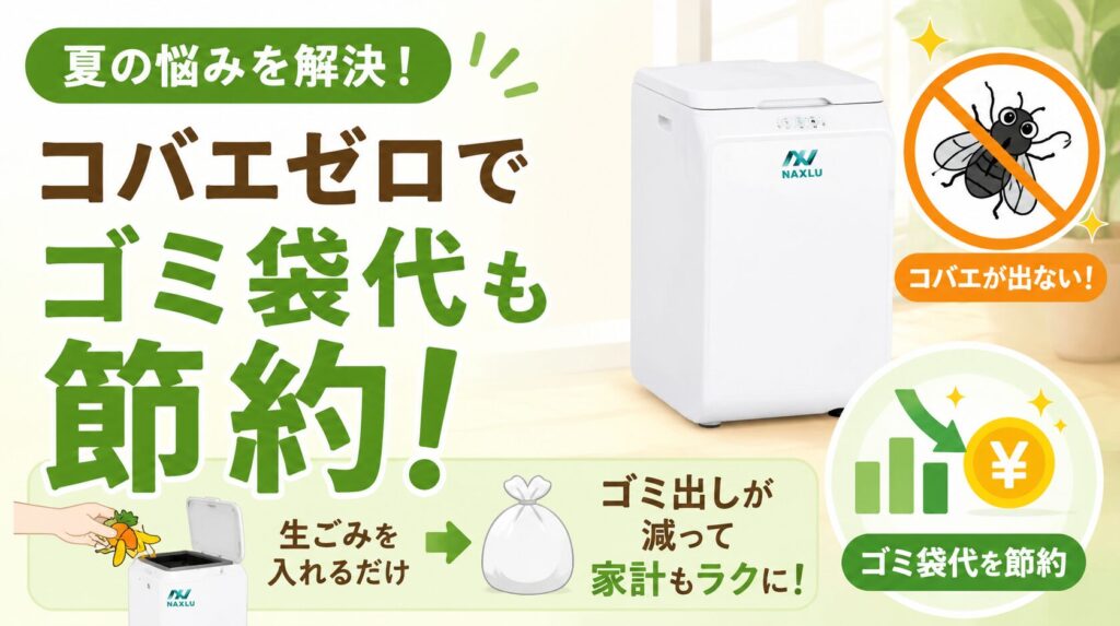 夏場のコバエが消滅しゴミ袋代も節約
