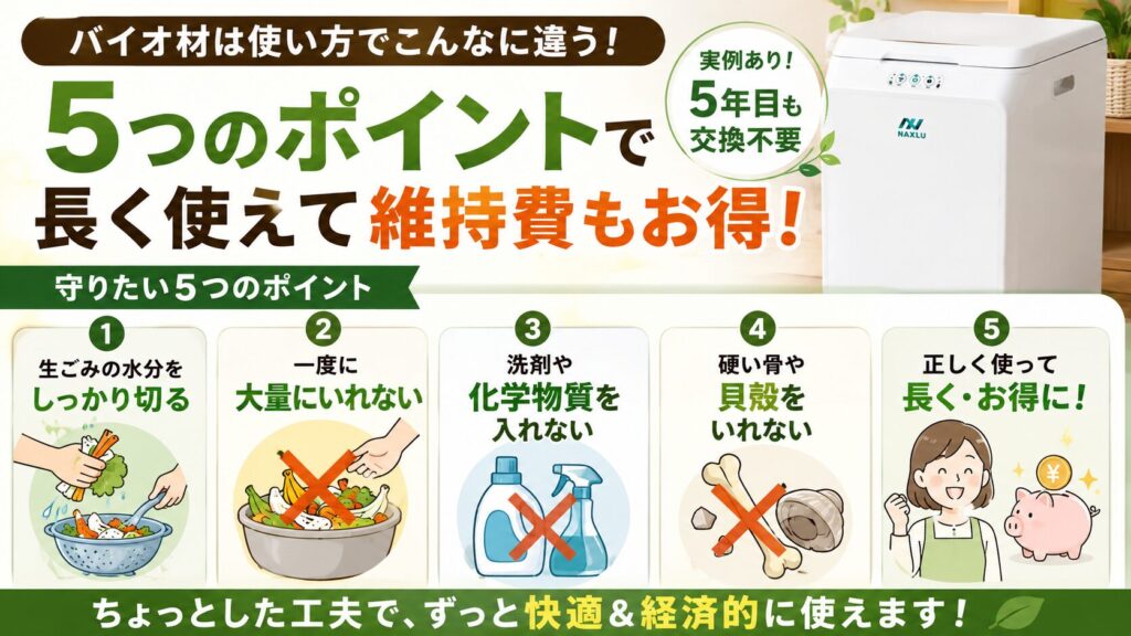 解決策：投入するゴミや水分量に気をつけよう