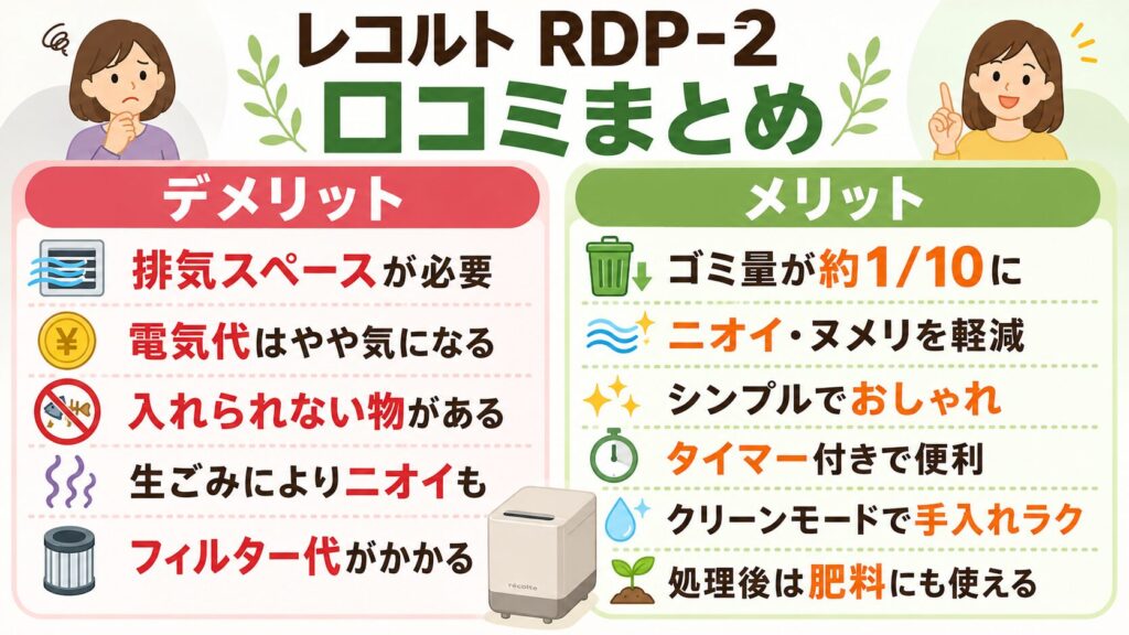 レコルト 生ごみ処理機 RDP-2を実際に使ったユーザーの口コミ