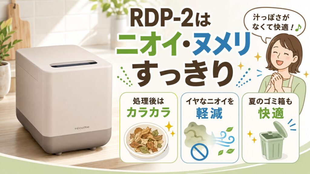 生ゴミの嫌なニオイとヌメリがなくなる