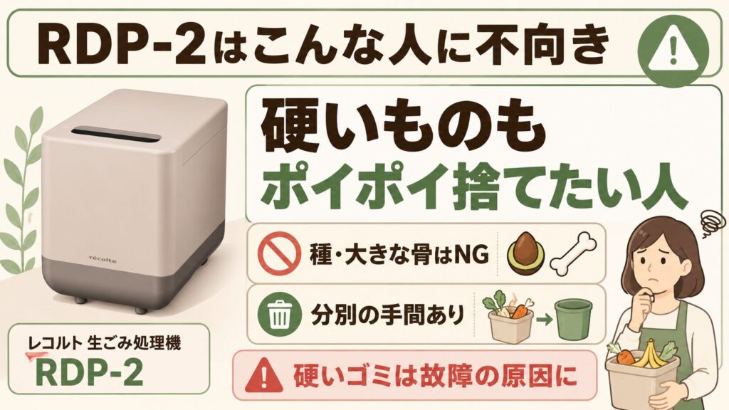 硬いもの（種や大きな骨）も気にせずポイポイ捨てたい人