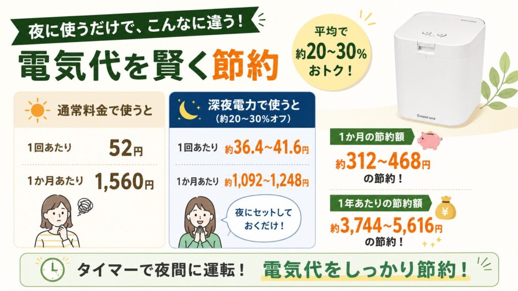 PPC-15の深夜電力での節約目安