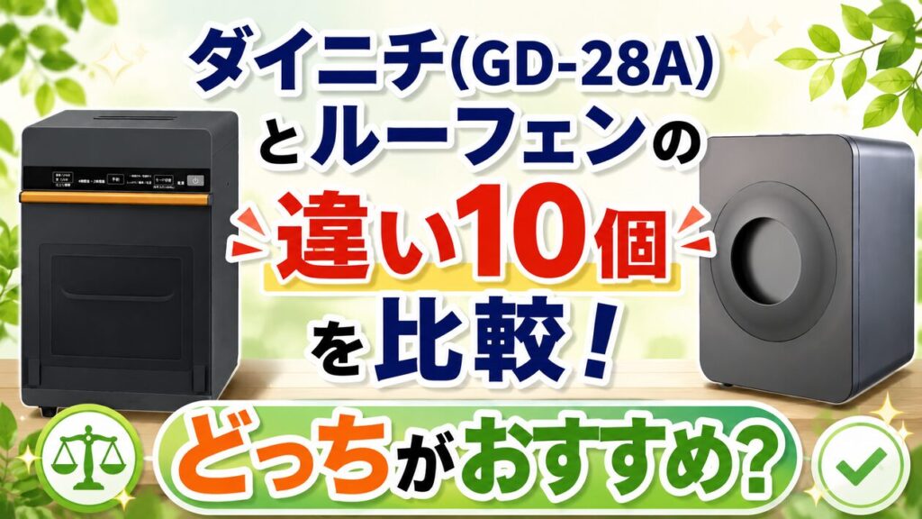 ダイニチ(GD-28A)生ごみ処理機とルーフェンの違い10個を比較！どっちがおすすめ？