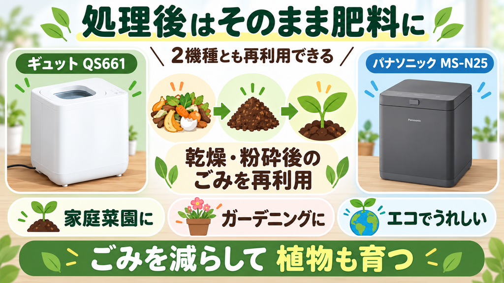肥料化:処理後のゴミはそのまま肥料として使える