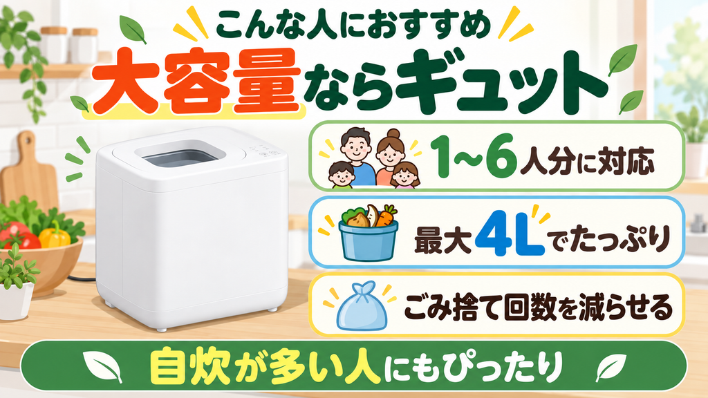 1〜6人分に対応できる大容量がいい人